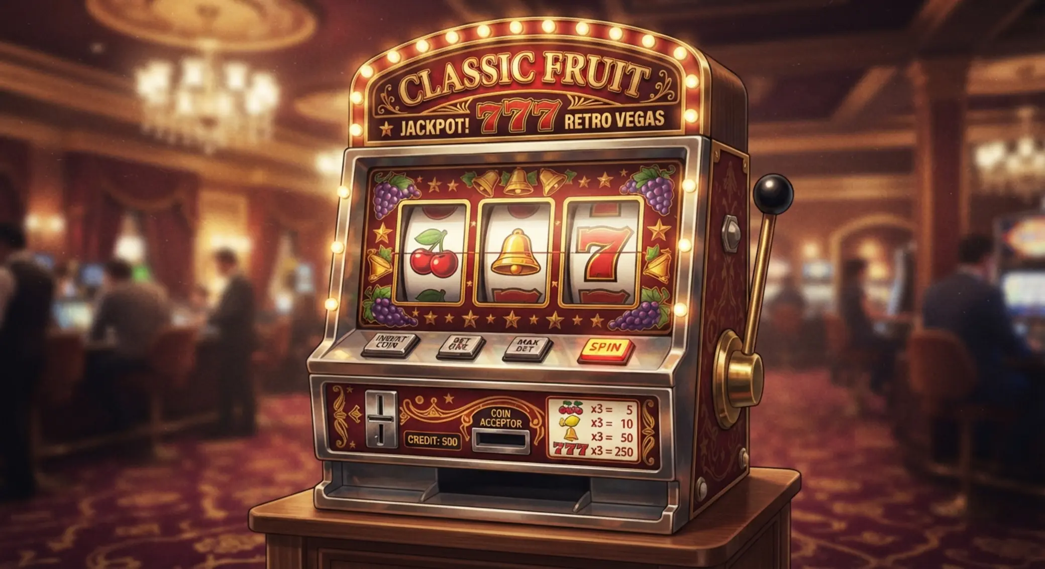 Klasický ovocný automat v retro štýle