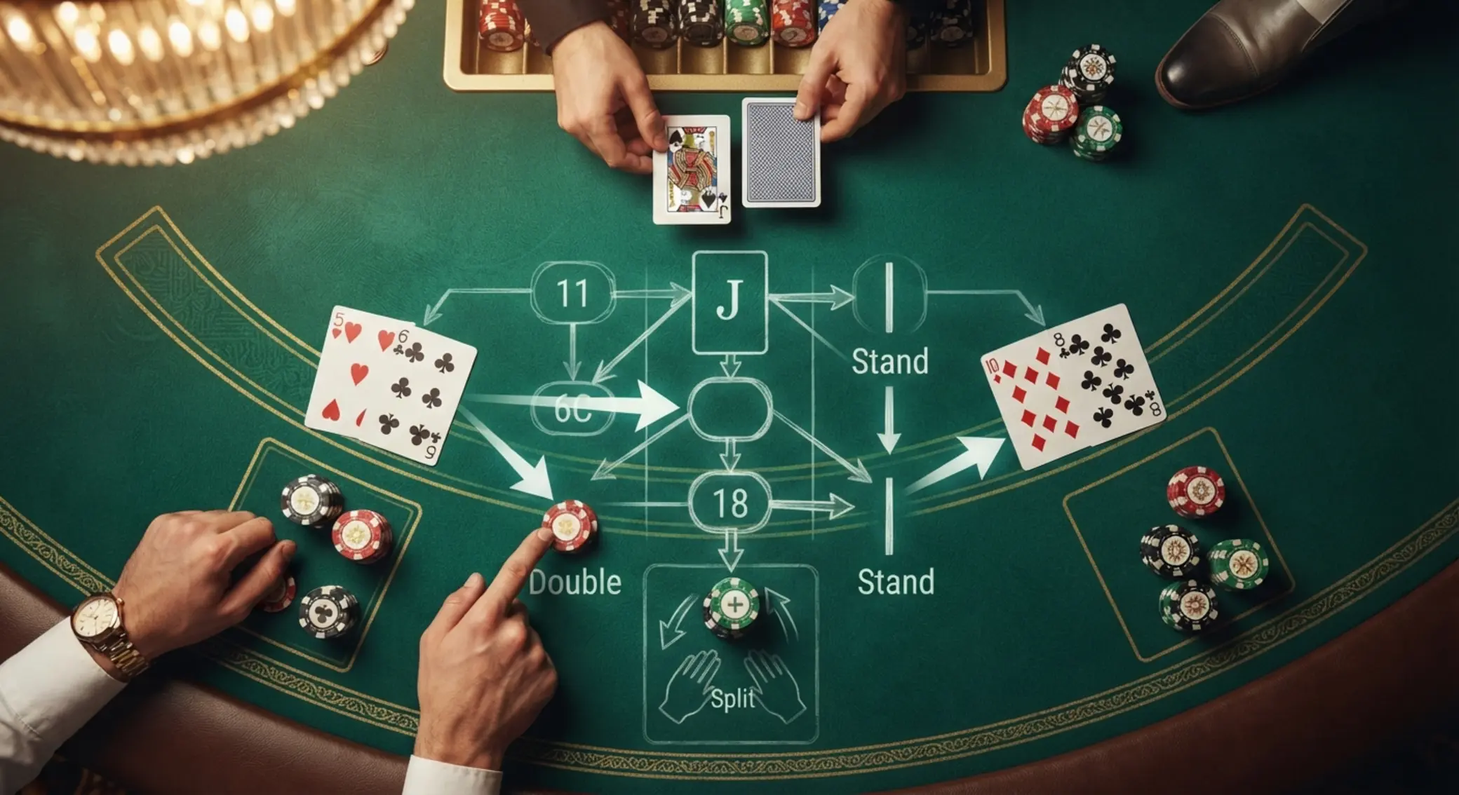 Základná stratégia pre blackjack online Abstraktný vizuál stratégie blackjacku