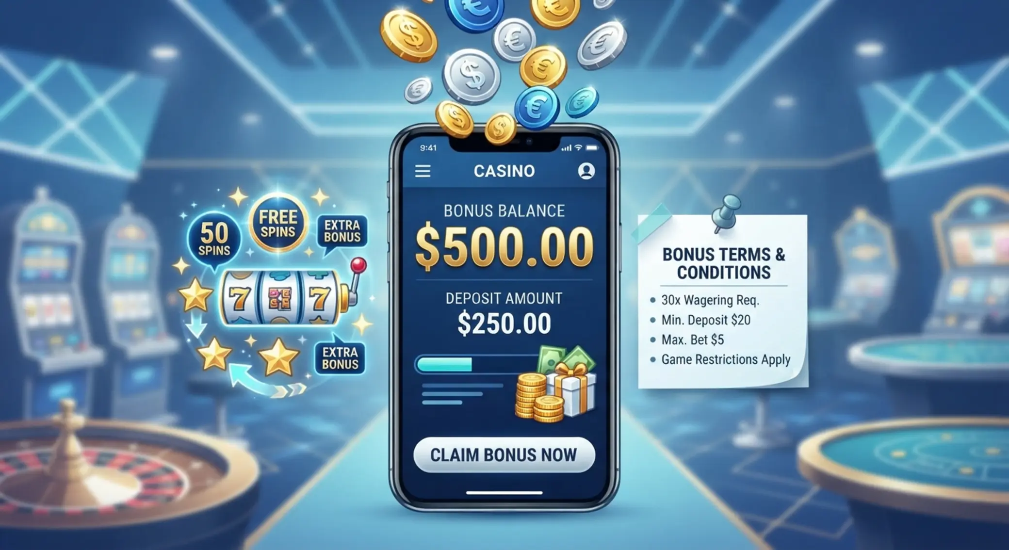 Prehľad bonusu za vklad s peniazmi, free spinmi a podmienkami