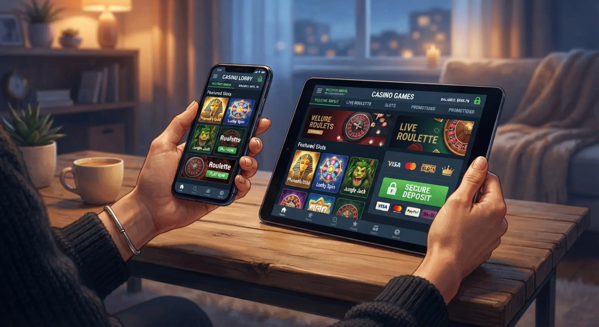 Mobilné hranie online kasína na smartfóne a tablete