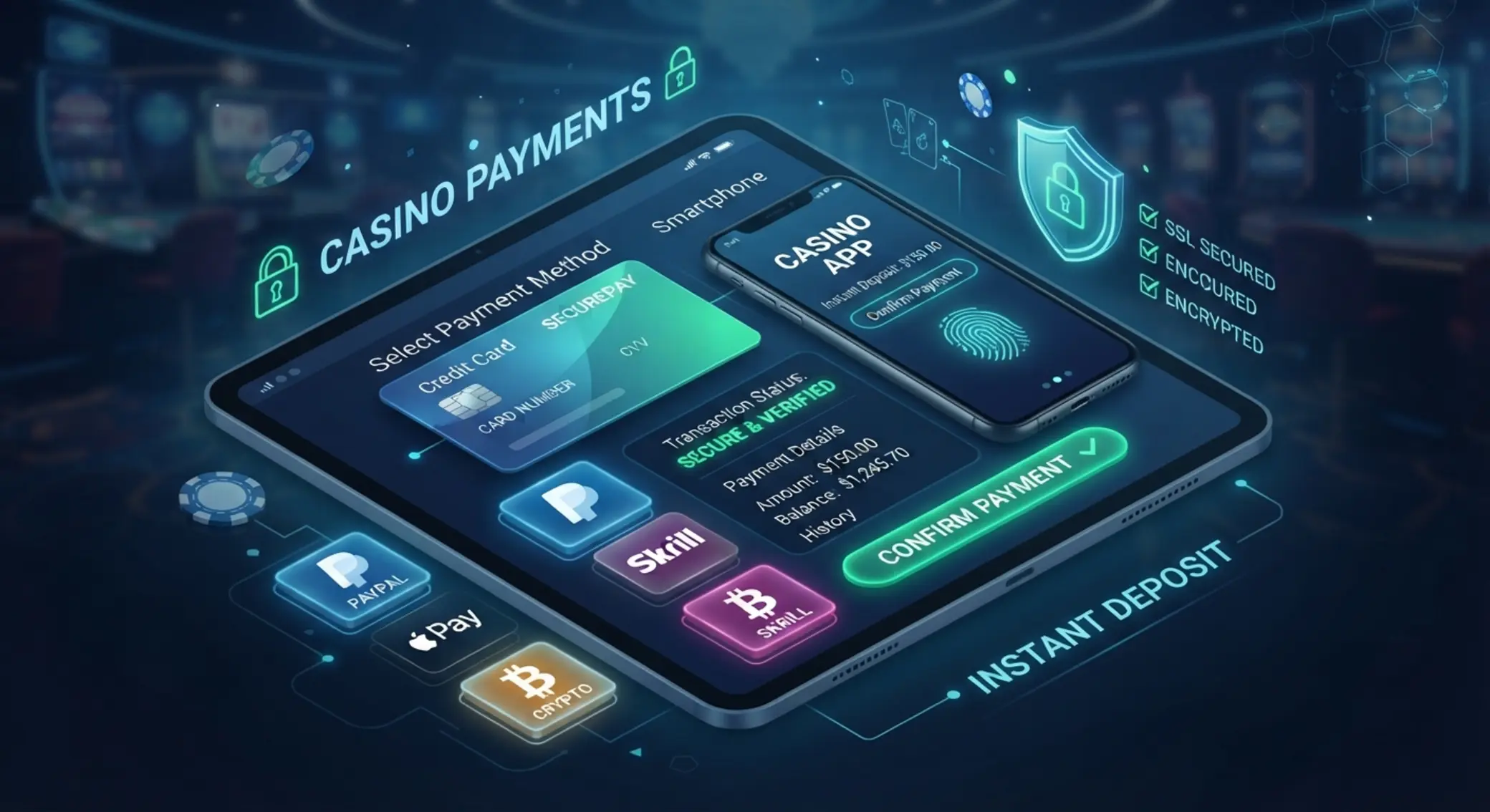 Rôzne platobné metódy v online kasíne na mobile a karte