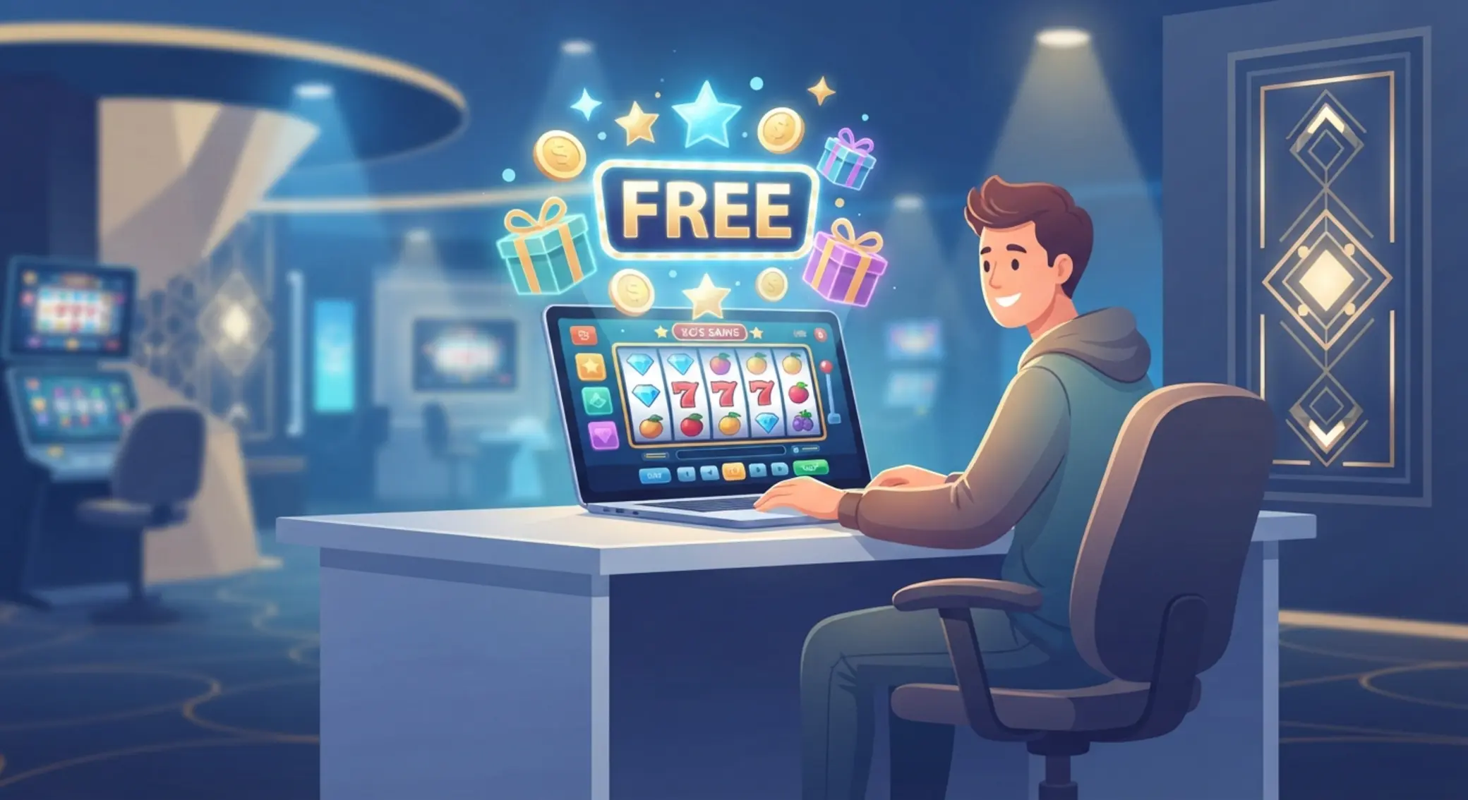 Bonus bez vkladu dnes Ilustrácia bonusu bez vkladu pri online automate