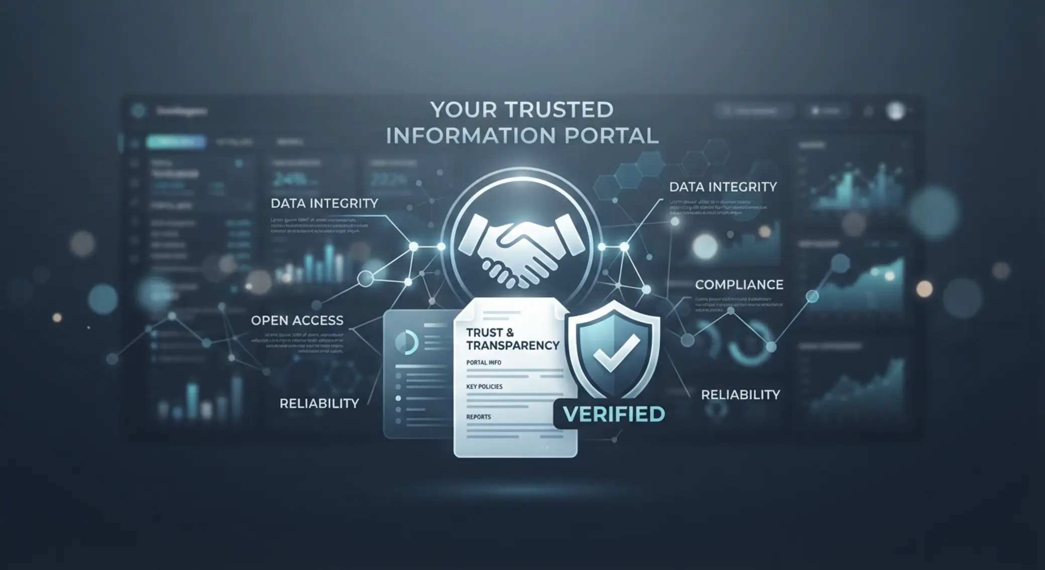 Transparentnosť a partnerské vzťahy portálu Ilustrácia transparentnosti a dôveryhodnosti portálu