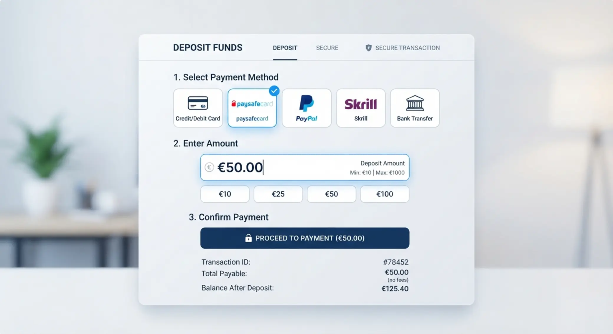 Postup vkladu cez paysafecard v online kasíne